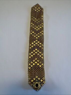 Vintage Gold Beaded Statement Bracelet